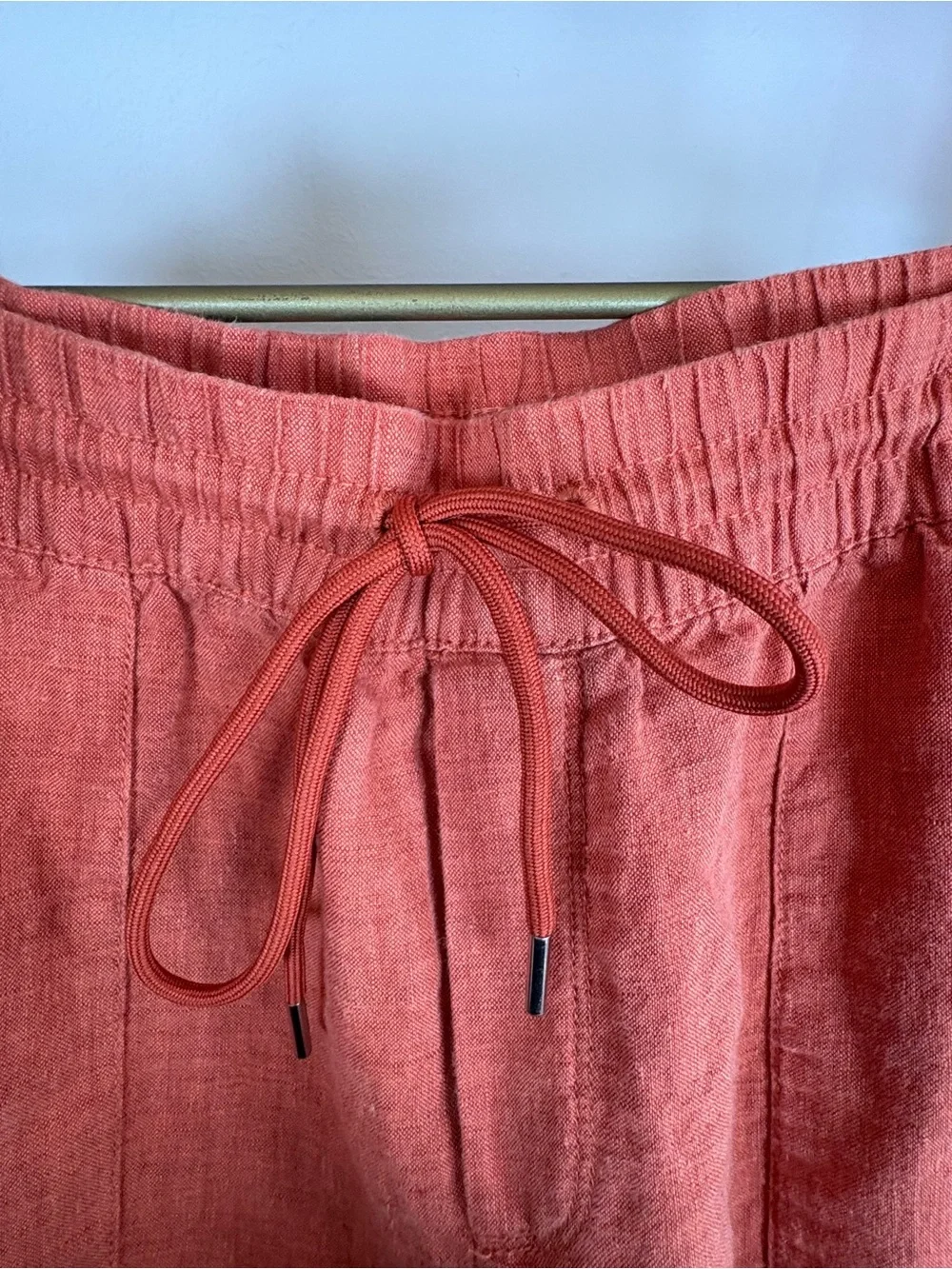 Athleta Coral Red Linen-Blend Casual pants (0303)